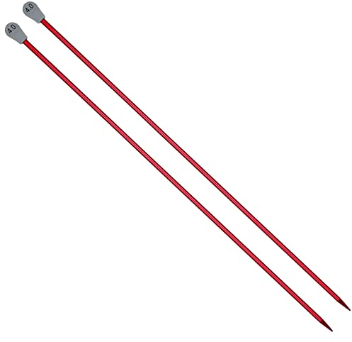 Coopay Aluminium Stricknadeln, 4,0 mm Gerade, 35 cm für Anfänger & Professionelle Stricker - Metall Stricknadel für Pullover, Decken & Große Projekte