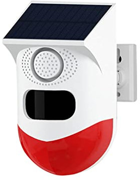 Splenssy Tuya WLAN, solarbetrieben, kabellos, Infrarot-Bewegungsmelder, Stroboskop-Sirene, 120 dB, Alarm, wasserdicht, PIR-Sensor