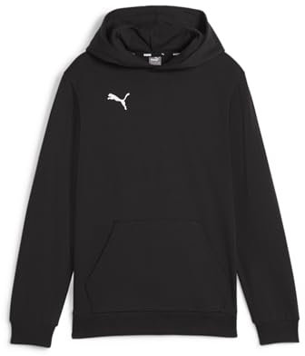 PUMA Jungen Teamgoal Casuals Hoody Jr Pullover, Puma Black-puma White, 128 EU