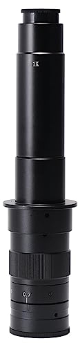 RANRAO Mikroskopkamera C-Mount Objektiv Zoom Mikroskop Okular Lupe Objektiv, CS C-Mount Mikroskop Kamera Zoom Monokular Objektiv, für elektronische Inspektion, Schmuckinspektion, 10X-300X