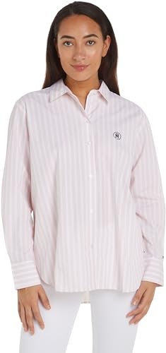 Tommy Hilfiger Chemise Femme Manches Longues, Rose (Bold Stp/ Whimsy Pink), 34
