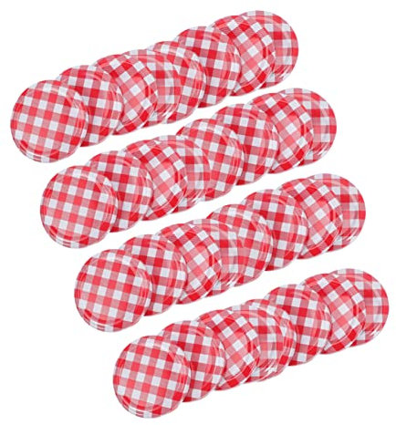 COLLBATH 40pezzi Coperchi Per Barattoli Da Marmellata Coperchi Avvitabili Ermetici Per Conserve E Marmellate Accessori Per Barattoli Con Design Elegante E Stile Per Di Bocca
