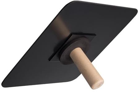 MIVOS PVC Glättekelle - 330 x 330 mm - Traufel mit Griff aus Holz - Putzkelle mit abgerundete Ecken - Glättbrett - Glättscheibe zum Verfugen und Spachteln von Gipsplatten - Made in EU