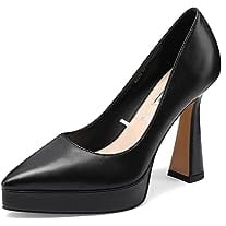 QUEEN HELENA Elegante Schuhe mit hohem Absatz Pumps mit Plateau K3176, Schwarz , 39 EU