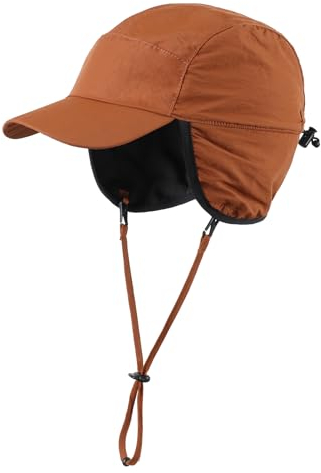 Home Prefer Wasserdichte Herren Wintermützen Warm Fleece Gefüttert Earflaps Baseball Cap, Dunkelbraun, Einheitsgröße