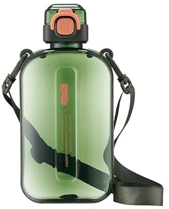 BBTISG Sports Water Bottle 750ml, Gym Water Bottle with Shoulder Strap Reusable Leak Proof Portable Drink Bottle for Travel Picnic Camping Hiking (Green)