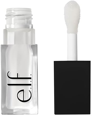 e.l.f. Glow Reviver Lip Oil, huile à lèvres nourrissante colorée pour une finition super brillante, infusée à l’huile de jojoba, produit végétalien et non testé sur les animaux, transparente