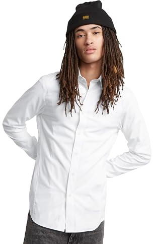 G-Star RAW Men's Uniform Slim Long Sleeve Shirt, Weiß (White D25176-D701-110), XL