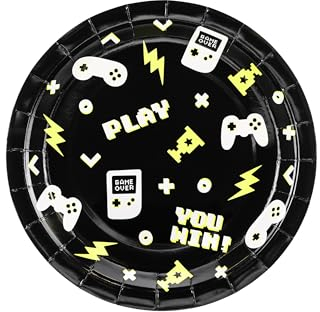 6 piatti di carta rotondi, 23 cm, colore nero