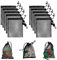 laeeyin 10 Stück Schwarze netztasche mit Kordelzug, mesh Tasche tragbare Aufbewahrungstaschen für Spielzeug, Sport, Aufbewahrung, Tauchen, Outdoor-Aktivitäten und mehr (15x20cm)