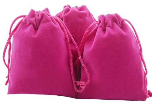 Qiantull 10 sacchetti di velluto grandi, 17 × 23 cm, per gioielli in velluto, per matrimoni, feste, matrimoni, feste, regali, rosa, rosso, 17 × 23 cm