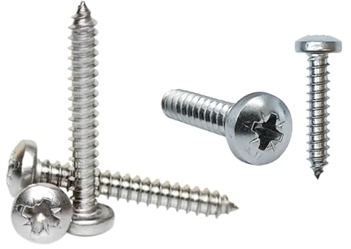 50x No. 12 x 2 5.5 x 50mm Pozi Pan Head Self Tapping Screws A2 Stainless Steel Ideal for Metal Wood and Brick Self Tapping Screws Wood High Strength Durable