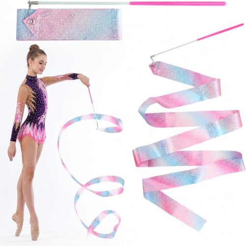 Nazaz 2 Stück Tanzband Gymnastikband Mit Stab Geeignet,200cm Gymnastikband