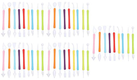 HUAOSN Fondant Modelling Tools, Cake Decorating Tools, Plastic Fondant Sculpture Pen Knife Tools, Biscuit Fondant Modelling Set for Bakers and Craft Enthusiasts