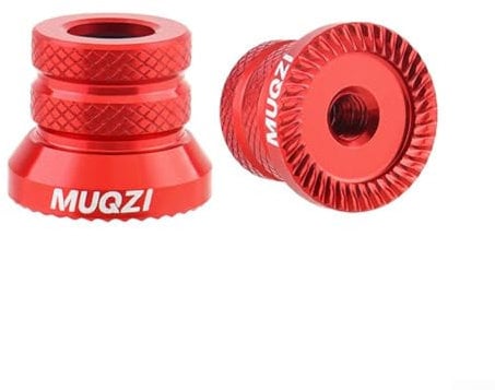 Bike Axle Nuts Quick Release Rod Nut 2PC, Anti loosening Design, Anodized Aluminum Alloy (Red)