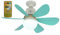 Silencieux Ventilateur de Plafond avec Lumière et Telecommande,30W Lampe Ventilateur Plafond avec Douille E27,Dimmable LED Ventilateur Plafond pour Chambre,6 Pales,3 Vitesses,Timing (Bleu)
