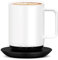 vsitoo Temperature Control Heated Coffee Mug,S3PLUS Smart Heated Mug,Suitable for Manual and APP Controlled Coffee Warmer,Heating Mug is Rechargeable or Battery Powered,LED Light (14 oz White)