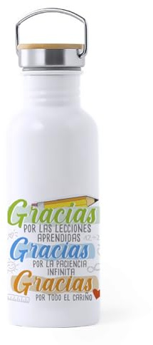 PROFE (Botella De Agua - Regalo Original para Profesores - Frase Motivadora - Agradecimiento Fin de Curso - 750ml - Acero inoxidable - Estampado a color | Detalle de Agradecimiento Para Maestros)