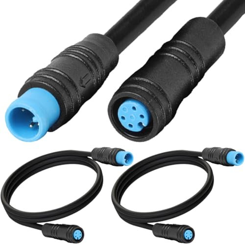Xiatiaosann Ebike 4Pin Verlängerungskabel, Wasserdichtes Buchse zu Stecker Elektrisches Fahrradkabel für Ebike Licht, Gangsensor und Bremse im Ebike Umbausatz (2er Pack)