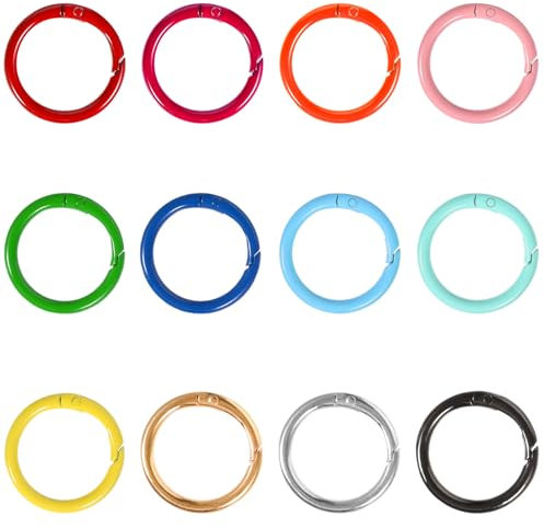 Farb Runde Karabiner Gjinxi O-Ring Karabinerhaken aus Zinklegierung Karabinerring Federöffnung DIY Runde Karabinerloop Karabiner mit Federhaken für Schlüsselring,Rucksack,Anhänger,Paracord(Bunte,30mm)