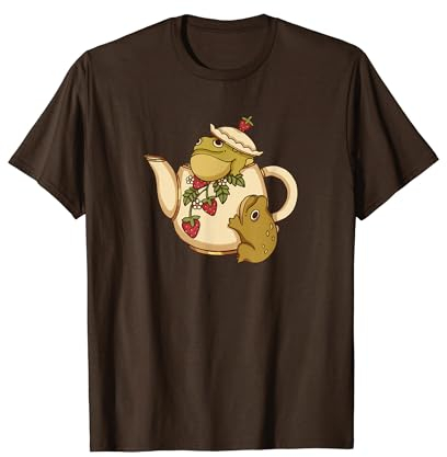 Grenouilles dans une théière avec fraises T-Shirt