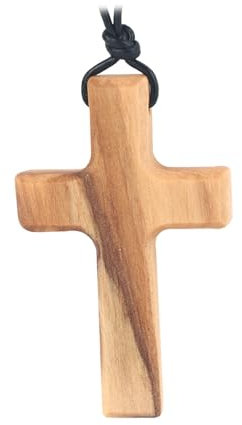 Harilla Olivenholz-Kreuz-Halskette, Holzkreuz, Kruzifix, Schmuck, betendes Kreuz, Gebetskette für Hochzeit, Weihnachten, Männer und Frauen, Teenager