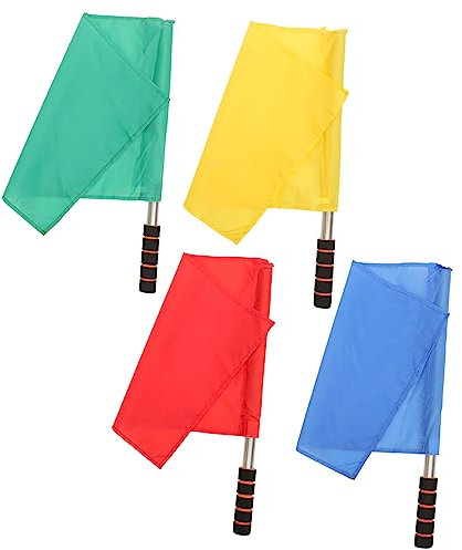 Happyyami Flaggenpaket 4 Stück Wehende Flaggen Kommandantenflaggen Für Das Pferdetraining Multifunktionale Rennverkehrskontrollflaggen