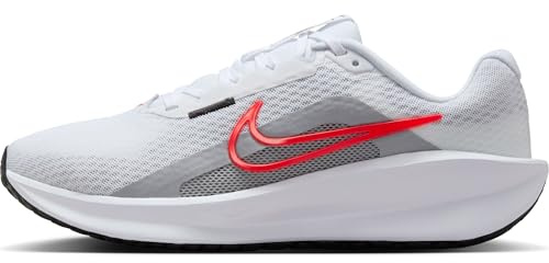 NIKE Damen Downshifter 13 Sneaker, White/Bright Crimson-Wolf Grey-Black, 38 EU