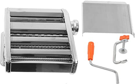Manuelle Pasta Maker -Maschine Edelstahl 9 Level Dicke Einstellung mit Anti -Schlupfgriff für die Küche zu Hause, die Sie leicht zusammenstellen und bedienen können