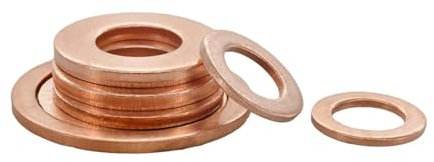 Kupfer-Unterlegscheiben, Flachring-Sumpfstopfen, M10.5 M12 M13 M14 M16 M17 M18 M20 Messing Kupfer Dichtung Boot Washer Flache Dichtung Ring Ölwanne Stecker Öl Dichtung Fitting 1,5mm(M14x24x1.5 10Pcs)