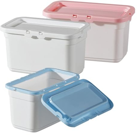 Gatuida Aufbewahrungsbox für Wäscheperlen mit Deckel, 3 Stück | PP Kunststoff, Stapelbar mit Leicht zu Öffnendem Deckel, für Badezimmerablage und Alltag