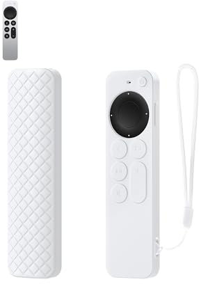 Cover in silicone per Apple TV 6/7, resistente ed ecologica, con fori precisi, antiurto, tocco confortevole, colore: bianco