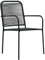 Eleganz Lot de 4 chaises de jardin en corde de coton et acier revêtu par pulvérisation, noires, durables et résistantes aux intempéries, idéales pour la terrasse et le jardin