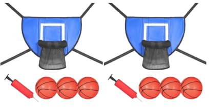 2 Set Mini-Basketballkorb für Trampolin mit Gehäuse, Universal-Basketballständer