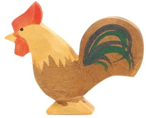 Ostheimer 13121 Hahn braun aus Holz Höhe 5,5cm