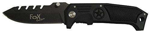 MM Unisex – Erwachsene MFH-Klappmesser Einhand, mit Zackenrücken schwarz-45511, schwarz, M