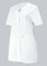 BP 1640-485-21-42n - Tunique pour femme - Manches 1/2 - Col en V avec bouton pression - Mélange de tissus 215 g/m² - Blanc - 42 n