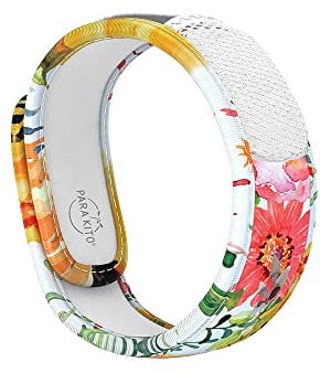 BIOSYNEX - Parakito - Bracelet Anti-Moustiques Rechargeable - 2 Recharges Incluses - 30 Jours d'Utilisation - Sans DEET - Motif Fleurs - Taille Adulte