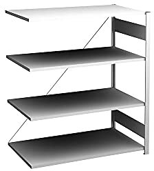 hofe | Sideboard-Steckregal | lichtgrau | Höhe 1200 mm | 4 Böden | Anbauregal | Bodentiefe 600 mm | Fachlast 140 kg