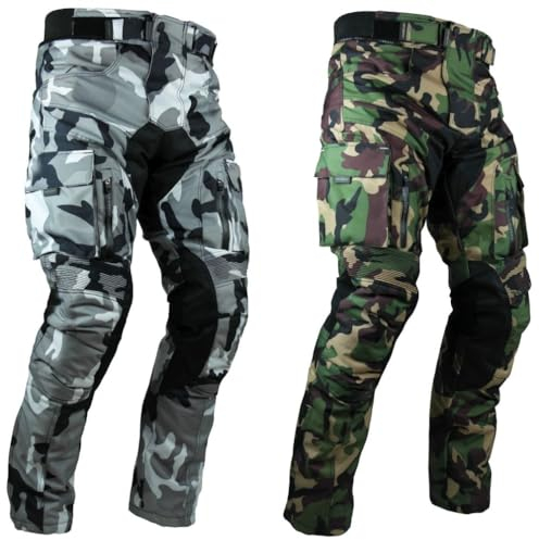 HEYBERRY Sportliche Motorrad Hose Motorradhose Camouflage Grün Gr. L