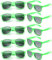 FSMILING 10 Stück Party Sonnenbrille Grün 80er Festival Grüne Sonnenbrille Set Partybrillen Für Herren Damen Pool Beach Sommer Party Favor