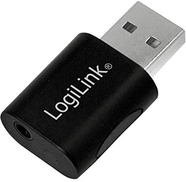 LogiLink UA0299 USB Audio Adapter/ Soundkarte mit Virtuellem Surround Sound und TRRS Anschluss Schwarz