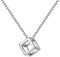 bigsoho Herren Halskette Würfel Anhänger Kette 62 cm Edelstahl Schmuck (Silber)