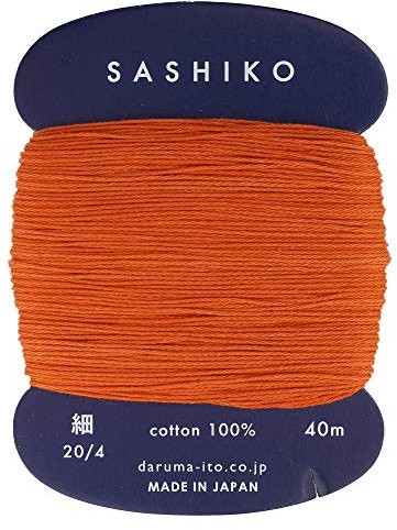 Sashiko Fadenverdünner Gewicht 40m Col. 214 -Carrot Orange- Japanische Stickerei von Yokota