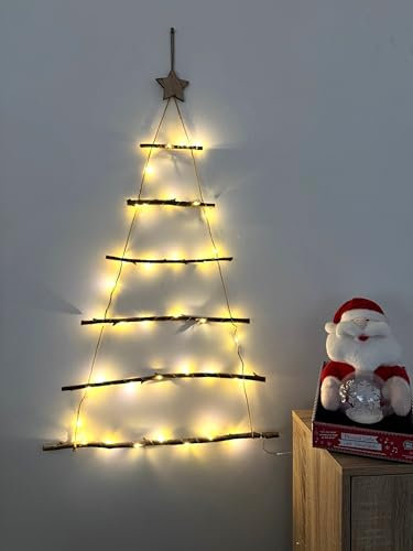 Spot on dealz® 40 Indoor Christmas Decorations Lights Twig Wall Tree LED Christmas Lights Ornament Warm White Xmas Wall Decoration Lighting Natural
