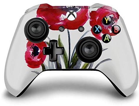 Head Case Designs Offizielle Mai Autumn Red Flowers Kunst Mix Vinyl Haut Gaming Aufkleber Abziehbild Abdeckung kompatibel mit Xbox One S/X Controller