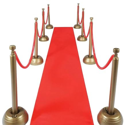 Roter Teppichläufer für Party, 0,6 x 4,6 m, Vliesstoff, Gangläufer für Hochzeitszeremonie, Hollywood Roter Teppich für VIP Awards Nacht Mottoparty Dekorationen