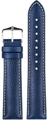 HIRSCH Kansas Premium-Leder-Uhrenarmbänder, weich und flexibel, angenehme Haptik, hervorragende Qualität, mehrere Farben – 18 mm, 20 mm, 22 mm und mehr