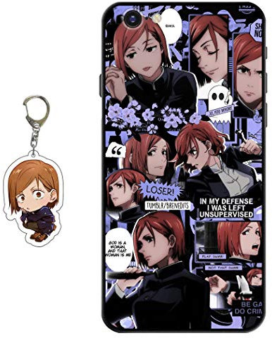 Staremeplz Compatible iPhone 6/6s Case - Anime Design with Figure Keychain, Soft Silicone Flexible TPU Animation Phone Case