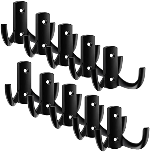 SOTECH 10 Stück Garderobenhaken JULIE STRONG kurz schwarz matt neue stabile Ausführung für Garderoben